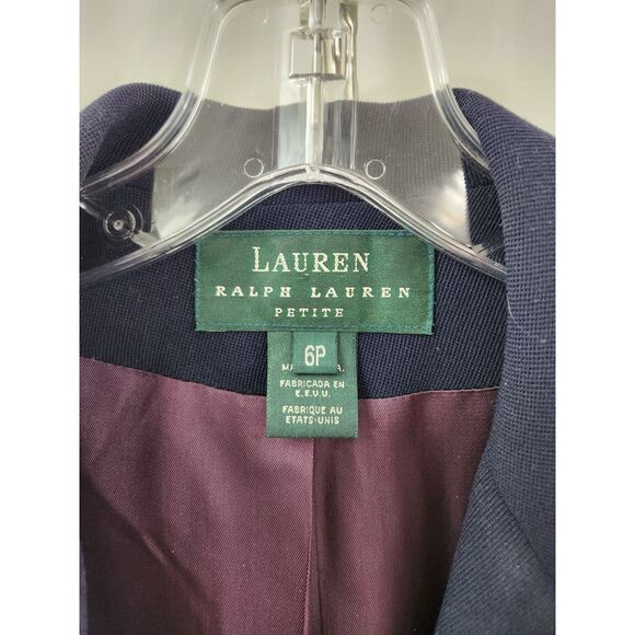 Lauren‎ Ralph Lauren Women's Blazer Size 6p Navy - Picture 2 of 5